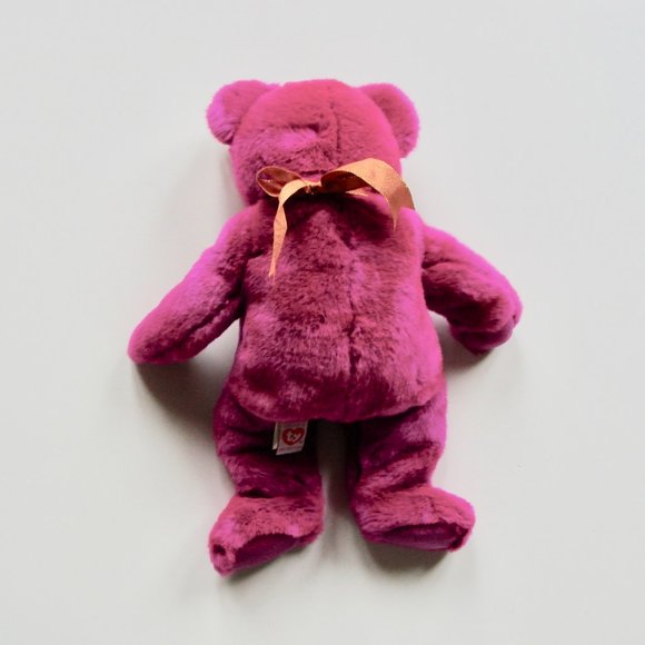 Ty Beanie Buddy Millennium Purple Bear Stuffed Plush Toy 1999 2000 Collectible - Picture 5 of 14